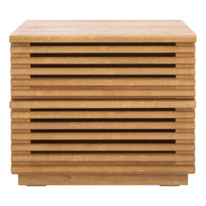 Safavieh Averi Wood 2 Drawer Nightstand in Oak