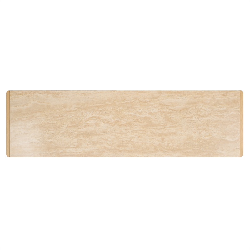 Safavieh Bellarose Metal and Wood Travertine Dresser in Natural / Sand
