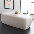 Safavieh Whitley Wood and Velvet Rectangular Ottoman in Gray / Beige