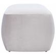 Safavieh Whitley Wood and Velvet Rectangular Ottoman in Gray / Beige