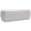 Safavieh Whitley Wood and Velvet Rectangular Ottoman in Gray / Beige