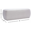 Safavieh Whitley Wood and Velvet Rectangular Ottoman in Gray / Beige