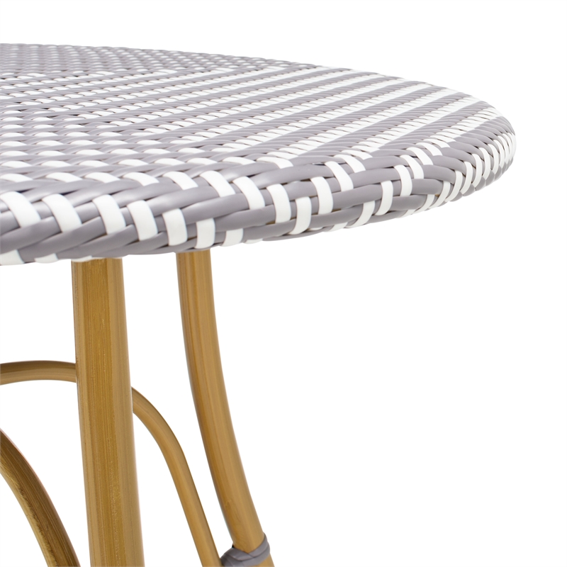 Safavieh Kylie Aluminum Bistro Table in Gray / White
