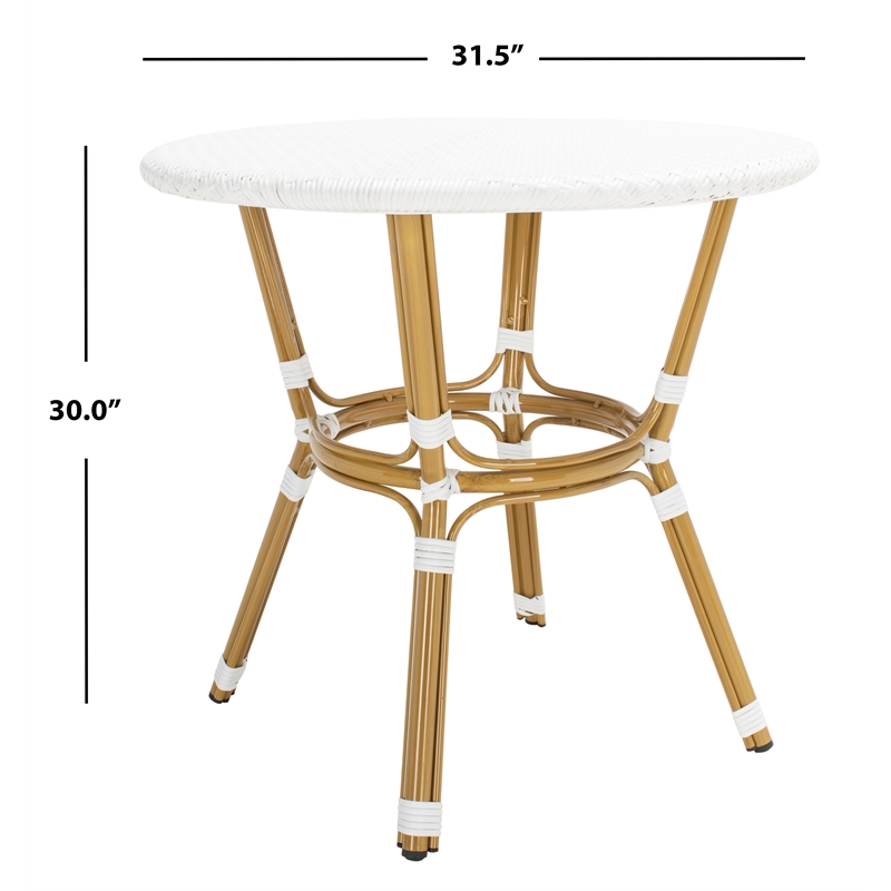 Safavieh Sidford Aluminum Bistro Table in White