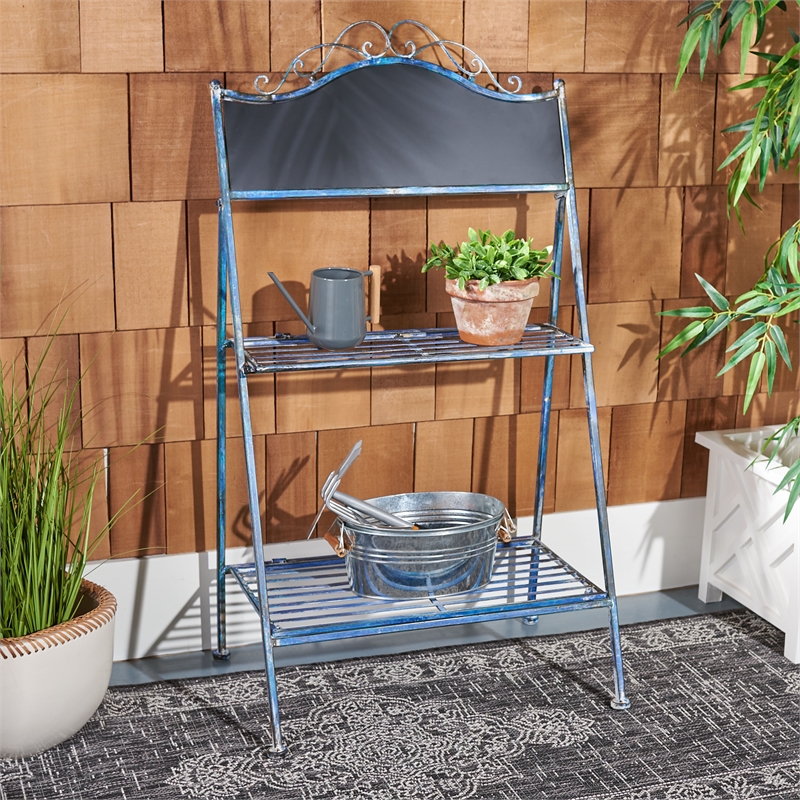 Safavieh Natum Iron Plant Stand  in Blue