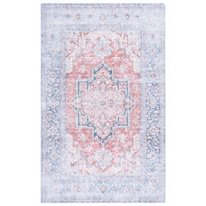 Safavieh Arizona 3'-0&quot x 5'-0&quot Polyester Power Loomed Rug in Rust / Blue