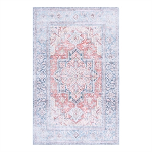 Safavieh Arizona 4'-0&quot x 6'-0&quot Polyester Power Loomed Rug in Rust / Blue