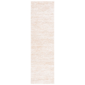 Safavieh Berber Shag 2'-3&quot x 10'-0&quot Polyester Power Loomed Rug in Ivory / Beige
