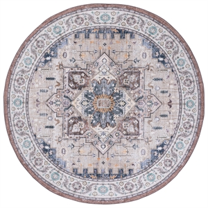 Safavieh Arizona 6'-0&quot x 6'-0&quot Polyester Power Loomed Rug in Beige / Ivory