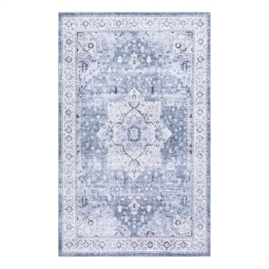 Safavieh Arizona 4'-0&quot x 6'-0&quot Polyester Power Loomed Rug in Gray/ Ivory