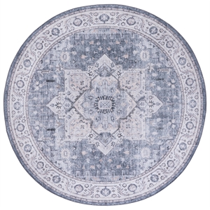 Safavieh Arizona 6'-0&quot x 6'-0&quot Polyester Power Loomed Rug in Gray/ Ivory