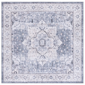 Safavieh Arizona 6'-0&quot x 6'-0&quot Polyester Power Loomed Rug in Gray/ Ivory