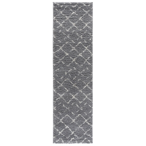 Safavieh Arizona Shag 2'-3&quot x 8'-0&quot Polypropylene PowerLoomedRuginDarkGray/Ivory