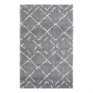 Safavieh Arizona Shag 3'-2&quot x 5'-0&quot PolypropylenePowerLoomedRuginDarkGray/Ivory
