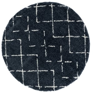 Safavieh Arizona Shag 6'-7&quot x 6'-7&quotPolypropylenePowerLoomedRuginSlate/Blue/Ivory