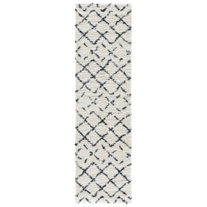 Safavieh Arizona Shag 2'-3&quot x 8'-0&quot Polypropylene Power Loomed Rug inIvory/Slate