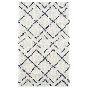 Safavieh Arizona Shag 4'-0&quot x 6'-0&quot Polypropylene Power Loomed Rug inIvory/Slate