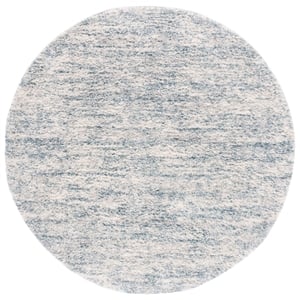 Safavieh Berber Shag 10'-0&quot x 10'-0&quot Polyester Power Loomed Rug in Ivory / Aqua