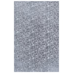Safavieh Faux Rabbit Fur Metallic6'-0&quotx9'-0&quotPolyesterPowerLoomedRuginGray/Silver