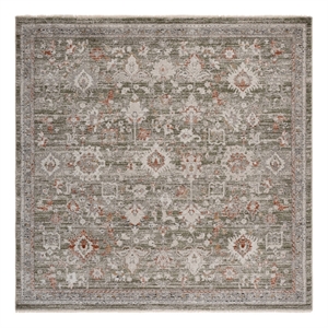 Safavieh Grove 6'-7&quot x 6'-7&quot Polypropylene Power Loomed Rug in Green / Gray