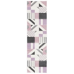 Safavieh Hollywood 2'-3&quot x 8'-0&quot Polypropylene Power Loomed Rug in Ivory /Purple