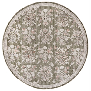 Safavieh Grove 6'-7&quot x 6'-7&quot Polypropylene Power Loomed Rug in Green / Ivory