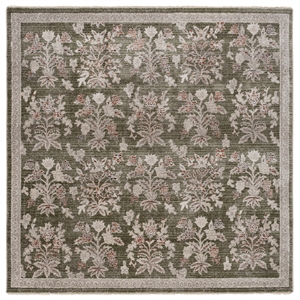 Safavieh Grove 6'-7&quot x 6'-7&quot Polypropylene Power Loomed Rug in Green / Ivory