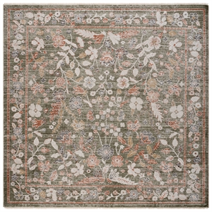 Safavieh Grove 6'-7&quot x 6'-7&quot Polypropylene Power Loomed Rug in Green / Ivory