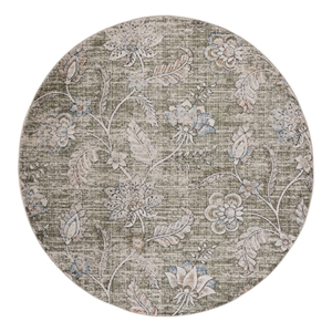 Safavieh Grove 6'-7&quot x 6'-7&quot Polypropylene Power Loomed Rug in Green / Ivory