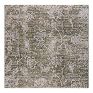 Safavieh Grove 6'-7&quot x 6'-7&quot Polypropylene Power Loomed Rug in Green / Ivory
