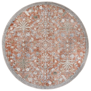 Safavieh Grove 6'-7&quot x 6'-7&quot Polypropylene Power Loomed Rug in Rust / Blue