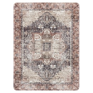 Safavieh Kitchen Mat 100 1'-6&quot x 2'-0&quot  Power Loomed Rug in Ivory / Purple