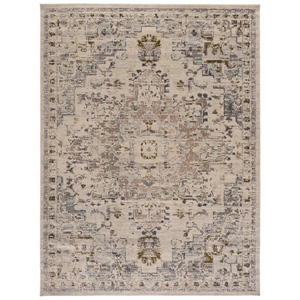 Safavieh Madison 6'-0&quot x 9'-0&quot Polypropylene Power Loomed Rug in Ivory/Gray/Gold