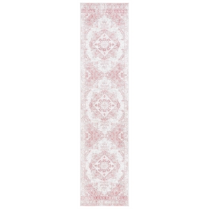 Safavieh Layla 2'-0&quot x 11'-0&quot Polypropylene Power Loomed Rug in Ivory /Gray/Pink
