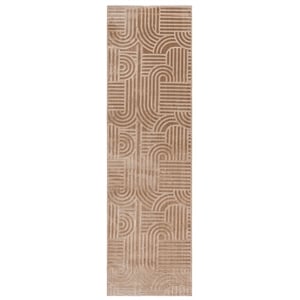 Safavieh Loft 600 2'-3&quot x 8'-0&quot Polyester Power Loomed Rug in Light Brown