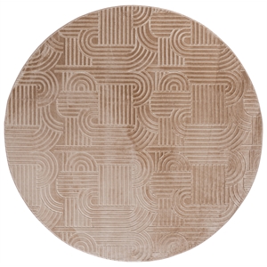 Safavieh Loft 600 5'-0&quot x 8'-0&quot Polyester Power Loomed Rug in Light Brown