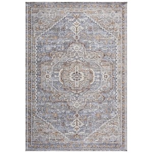 Safavieh Miranda 5'-0&quot x 8'-0&quot Polyester Power Loomed Rug in Beige / Gray /Ivory