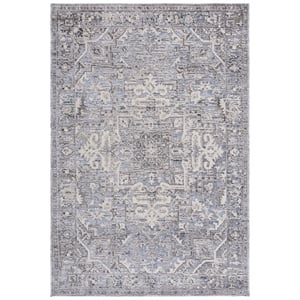 Safavieh Miranda 5'-0&quot x 8'-0&quot Polyester Power Loomed Rug in Gray/ Ivory