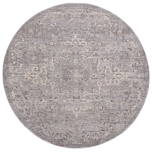 Safavieh Miranda 6'-6&quot x 6'-6&quot Polyester Power Loomed Rug in Gray/ Ivory