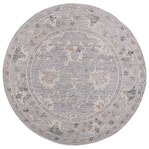 Safavieh Miranda 6'-6&quot x 6'-6&quot Polyester Power Loomed Rug in Gray/ Ivory / Beige