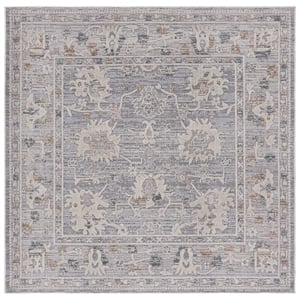 Safavieh Miranda 6'-6&quot x 6'-6&quot Polyester Power Loomed Rug in Gray/ Ivory / Beige