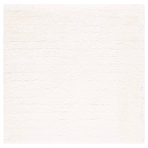 Safavieh Luxe Shag 4'-0&quot x 4'-0&quot Polyester Hand Tufted Rug in Ivory