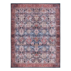 Safavieh Tucson 10'-0&quot x 14'-0&quot Polyester Power Loomed Rug in Navy / Rust
