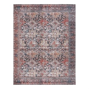 Safavieh Tucson 10'-0&quot x 14'-0&quot Polyester Power Loomed Rug in Navy / Rust