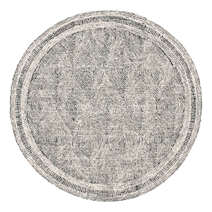 Safavieh Abstract 6'-0&quot x 6'-0&quot Wool Hand Tufted Rug in Ivory / Charcoal