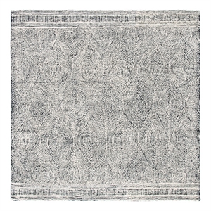 Safavieh Abstract 6'-0&quot x 6'-0&quot Wool Hand Tufted Rug in Ivory / Charcoal