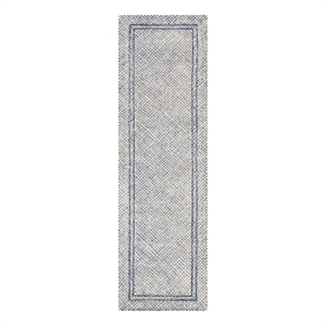 Safavieh Abstract 2'-3&quot x 8'-0&quot Wool Hand Tufted Rug in Ivory / Navy