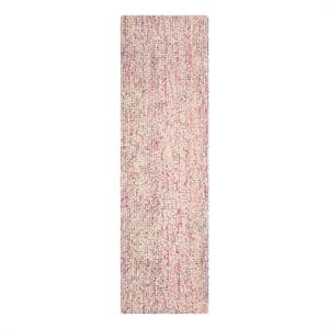 Safavieh Abstract 2'-3&quot x 8'-0&quot Wool Hand Tufted Rug in Ivory / Pink