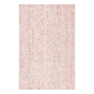 Safavieh Abstract 4'-0&quot x 6'-0&quot Wool Hand Tufted Rug in Ivory / Pink
