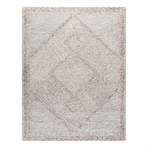 Safavieh Abstract 9'-0&quot x 12'-0&quot Wool Hand Tufted Rug in Ivory / Gray